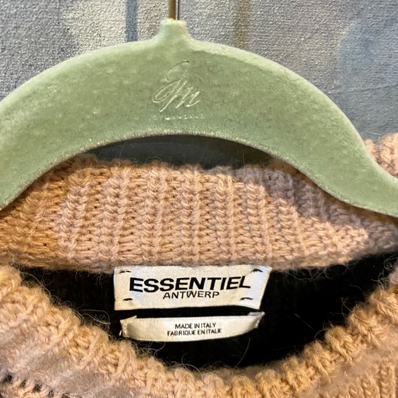 ESSENTIEL ANTWERP Color Block, Chunky Knit, Hi Low Sweater - XS - Rose/Black EUC - Picture 4 of 7